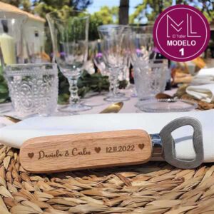 Abridores de madera alargados personalizados para bodas y eventos modelo1