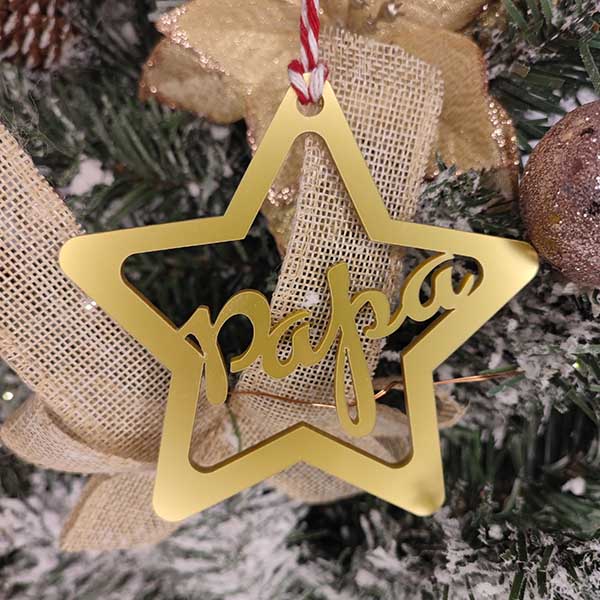 Estrellas Navidad Colores personalizadas con nombre oro
