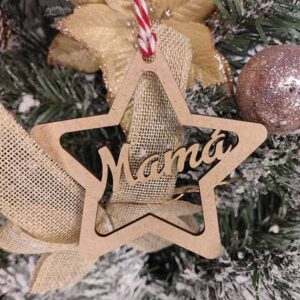 Estrellas de Navidad de madera personalizadas con nombre mdf