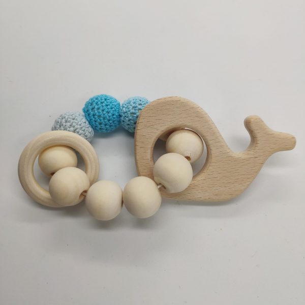 ballena madera mordedor crochet