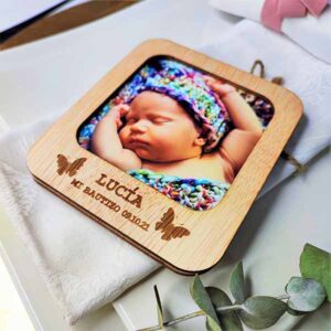 Marco de fotos de madera personalizado pequeño bebe